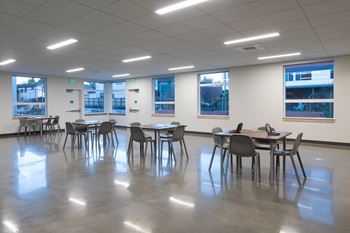 Community room with kitchen